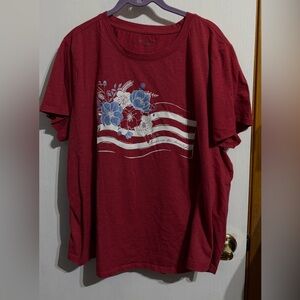 Maurices red floral tee shirt size 2X